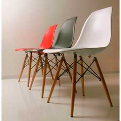 Фото Стілець Eames DSW chair пластик / дерево Чорний