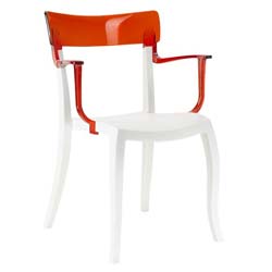 Крісло Hera-K Сидіння Біле 01 верх Прозоро-Червоний 29
