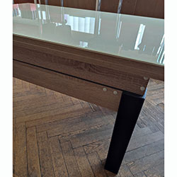 Фото Стіл-трансформер B-Fly Glass Дуб Вінтаж Оксид + Біле скло