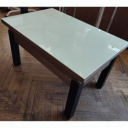 Фото Стіл-трансформер B-Fly Glass Дуб Вінтаж Оксид + Біле скло