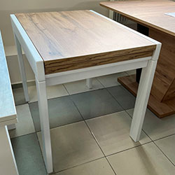 Фото Стіл-трансформер Kors Дуб Крафт Золотий + Білі ноги