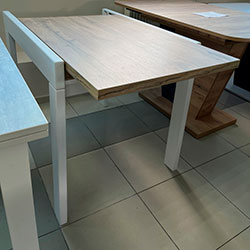 Фото Стіл-трансформер Kors Дуб Крафт Золотий + Білі ноги