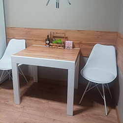 Фото Стіл-трансформер Kors Дуб Крафт Золотий + Білі ноги