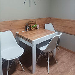 Фото Стіл-трансформер Kors Дуб Крафт Золотий + Білі ноги