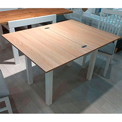 Фото Стіл-трансформер Dinner Дуб Сонома + Білі ноги