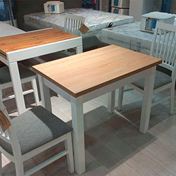 Фото Стіл-трансформер Dinner Дуб Сонома + Білі ноги