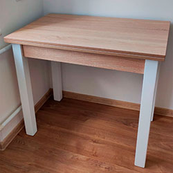 Фото Стіл-трансформер Dinner Дуб Сонома + Білі ноги