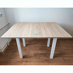 Фото Стіл-трансформер Dinner Дуб Сонома + Білі ноги