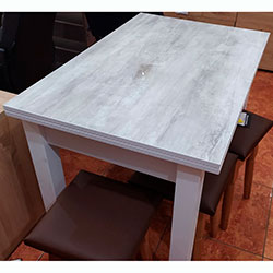 Фото Стіл-трансформер Dinner Ательє Світлий + Білі ноги