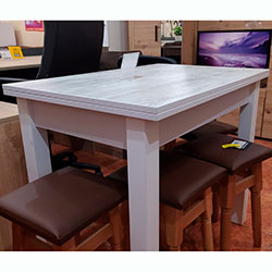 Фото Стіл-трансформер Dinner Ательє Світлий + Білі ноги