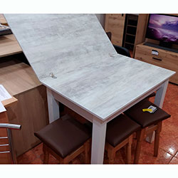 Фото Стіл-трансформер Dinner Ательє Світлий + Білі ноги