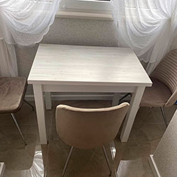 Фото Стіл-трансформер Dinner Артвуд Світлий + Білі ноги