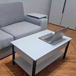 Фото Стіл-трансформер Desk 2.0 Білий Діамант + Чорні ноги