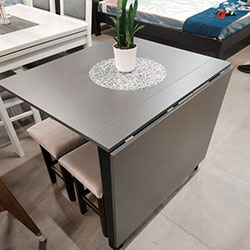 Фото Стіл-трансформер Voody Графіт Сірий + Чорні ноги