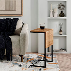 Фото Стіл-трансформер Just Fiji Дуб Крафт Золотий + Чорні ноги