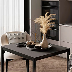 Фото Стіл Brevity Loft Mini Графіт Сірий + Чорні ноги