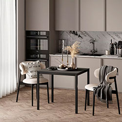 Фото Стіл Brevity Loft Mini Графіт Сірий + Чорні ноги