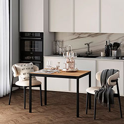 Фото Стіл Brevity Loft Mid Дуб Крафт Золотий + Чорні ноги