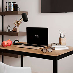 Фото Стіл Brevity Loft Mid Дуб Крафт Золотий + Чорні ноги