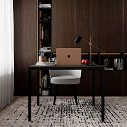 Фото Стіл Brevity Loft Mid Графіт Сірий + Чорні ноги