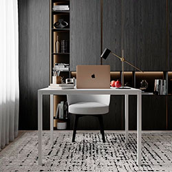 Фото Стіл Brevity Loft Mid Білий Діамант + Білі ноги