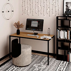 Фото Стіл Brevity Loft Standart Дуб Крафт Золотий + Чорні ноги