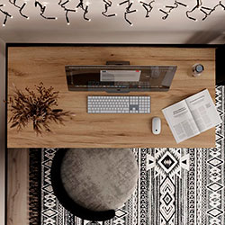 Фото Стіл Brevity Loft Standart Дуб Крафт Золотий + Чорні ноги