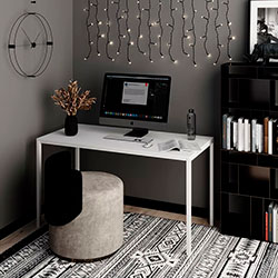 Фото Стіл Brevity Loft Standart Білий Діамант + Білі ноги