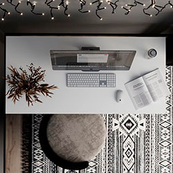 Фото Стіл Brevity Loft Standart Білий Діамант + Білі ноги
