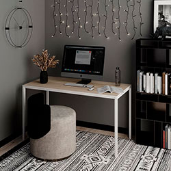 Фото Стіл Brevity Loft Standart Дуб Сонома + Білі ноги