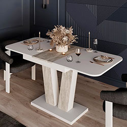 Фото Стіл-трансформер Vendi Білий Діамант + Ательє Світлий