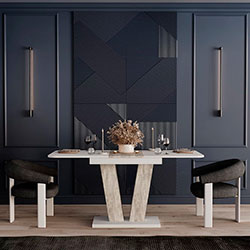 Фото Стіл-трансформер Vendi Білий Діамант + Ательє Світлий