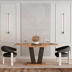 Фото Стіл-трансформер Vendi Дуб Евок + Графіт Сірий