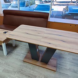 Фото Стіл-трансформер Vendi Дуб Евок + Графіт Сірий