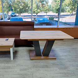 Фото Стіл-трансформер Vendi Дуб Евок + Графіт Сірий