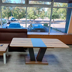 Фото Стіл-трансформер Vendi Дуб Евок + Графіт Сірий