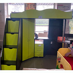 Фото Ліжко горище дитяче Loft bed Binky DS37А Венге + Лайм