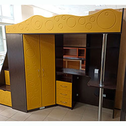 Фото Ліжко горище дитяче Loft bed Binky DS37А Венге + Охра Жовта