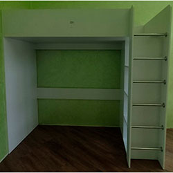 Фото Дитяче ліжко горище Loft bed Binky DUS33 Білий Діамант + Білий Супермат