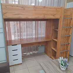 Фото Дитяче ліжко горище Loft bed Binky DUS33 Дуб Крафт Золотий + Білий Супермат