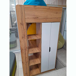 Фото Дитяче ліжко горище Loft bed Binky DUS33 Дуб Крафт Золотий + Білий Супермат