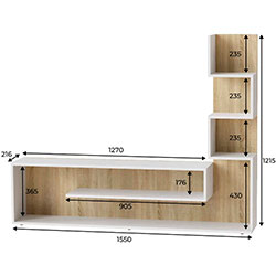 Фото Стінка Light Дуб Сонома + Білий Діамант