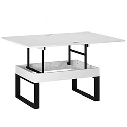 Фото Стіл-трансформер S-Fly Білий Діамант + Чорні ноги