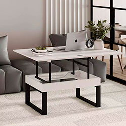 Фото Стіл-трансформер S-Fly Білий Діамант + Чорні ноги