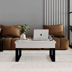 Фото Стіл-трансформер S-Fly Білий Діамант + Чорні ноги