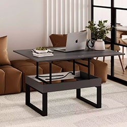 Фото Стіл-трансформер S-Fly Графіт Сірий + Чорні ноги