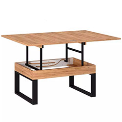 Фото Стіл-трансформер S-Fly Дуб Крафт Золотий + Чорні ноги