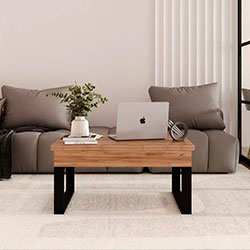 Фото Стіл-трансформер S-Fly Дуб Крафт Золотий + Чорні ноги