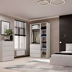 Фото Шафа розпашна комбінована №2 Light Білий Діамант