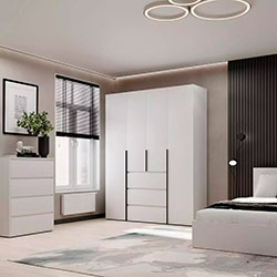 Фото Шафа розпашна комбінована №1 Light Білий Діамант